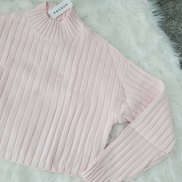 PacSun Light Pink Ribbed Sweater - Picture 4 of 9